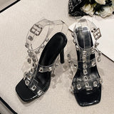 Sandália Transparente de Luxo "Cristalina"